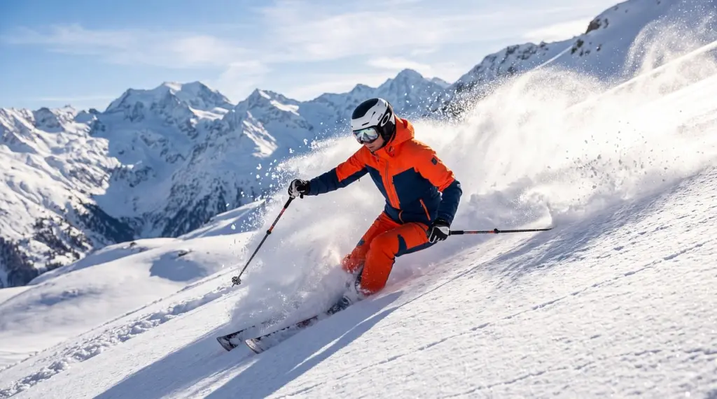 Kayak için 3 katman kuralını oluşturan termal içlik polar ve kayak montu